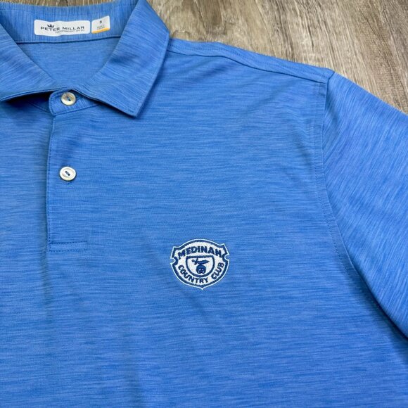 Peter Miller Featherweight Mens Blue Medinah Country Club Polo Shirt Size S - Picture 3 of 12